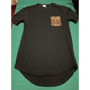 Zara Black Leopard Print Pocket Tshirt